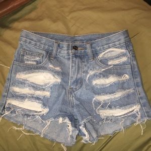 Distressed Jean Shorts